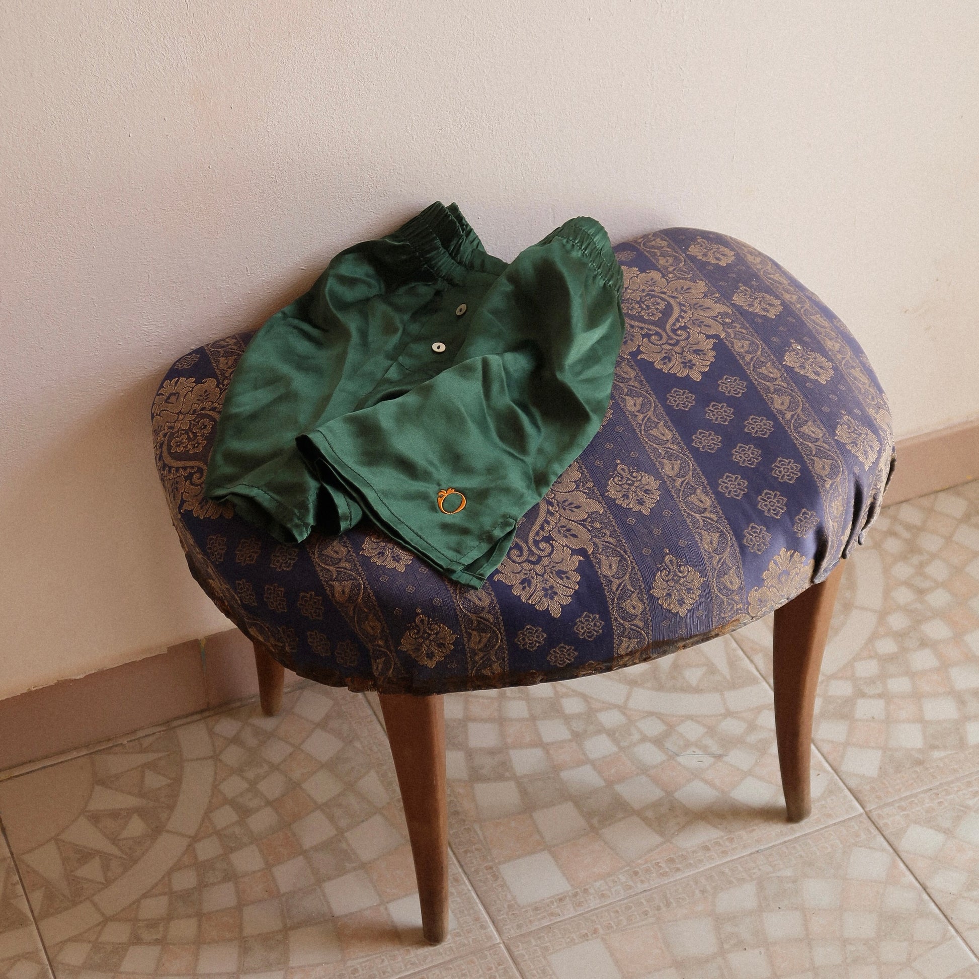 PAVONINI's in Emerald Green Silk-Unisex Boxershorts-The PAVONINI