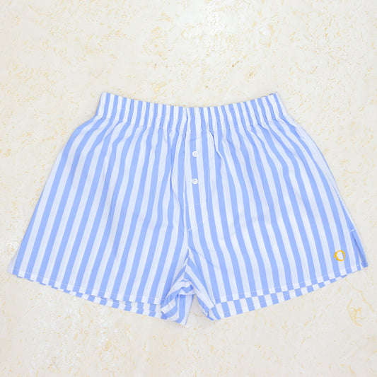 PAVONINI's in Striped Blue-Unisex Boxershorts-The PAVONINI